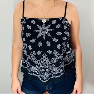 Express One Eleven Black Bandana Style Tank M